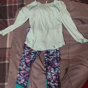 Little girls workout pant and shirt